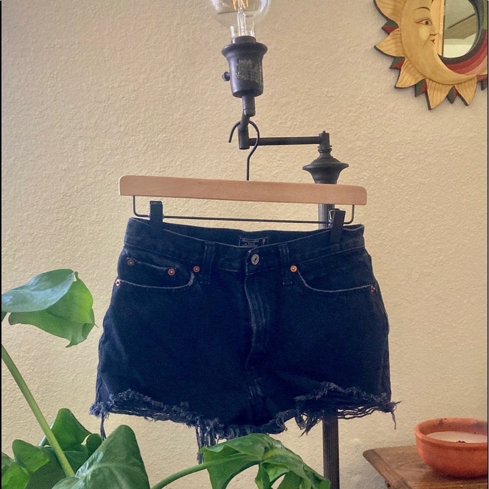 Abercrombie & Fitch Black High Waist Jean Shorts